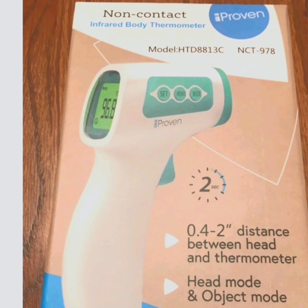 NIB iProven HTD8813C Non-Contact No Touch Infrared Digital Body Thermometer